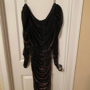 Samir Copper mesh cocktail dress - medium